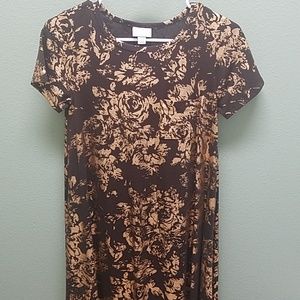 LULAROE ELEGANT CARLY XXS BROWN AND BRONZE COLOR